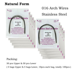 100PCS Dental Orthodontic Round Arch Wire NITI Stainless Steel Ovoid Nature Form