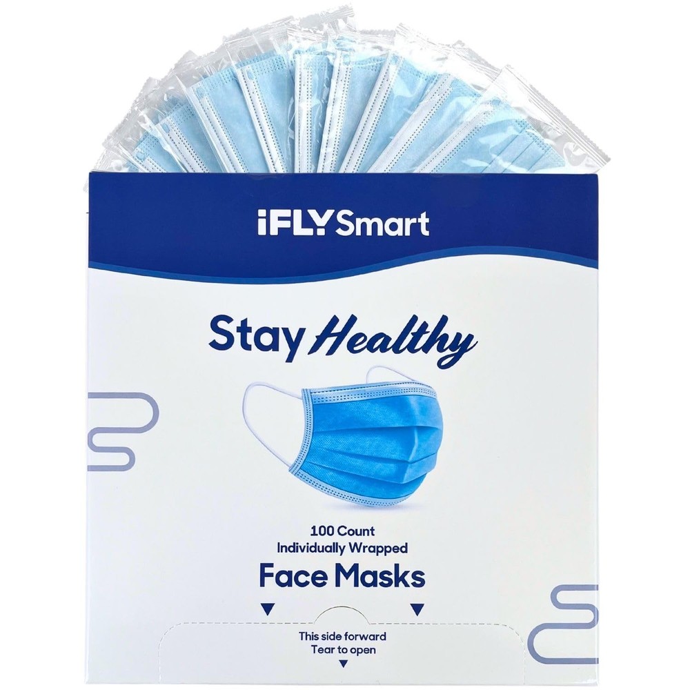 ClearLee IFLY Smart Premium Disposable Blue Face 100 Count (Pack of 1),