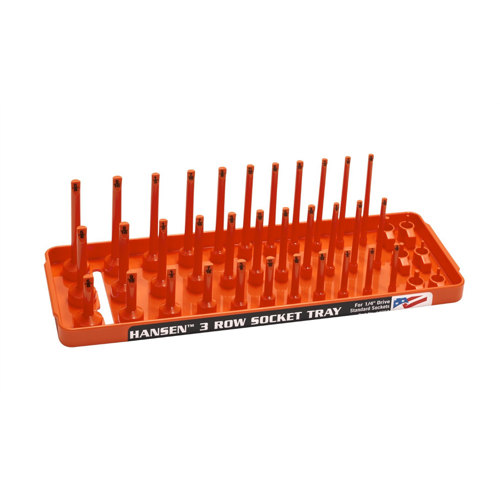 14053Hansen Global 1/4″ SAE 3-Row Socket Tray – Orange
