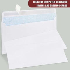 Reliable 72 Pack White Envelopes with Security Tint – Perfect for Offices