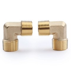 U.S. Solid 90 Degree Elbow Brass Fitting NPT 1/2″ Male x 1/2″ Male, 2pcs