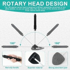 Windshield Cleaner Tool, Car Interior&Exterior Window Cleaning Too Color: Gray