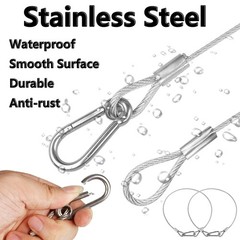 Stage Light Safety Cable Stainless Steel Security Wire Heavy Duty 5 Pieces USNew