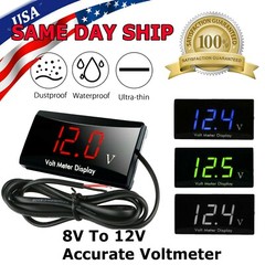 12V Digital LED Display Voltmeter Voltage Gauge Panel Meter For Car Motorcycle