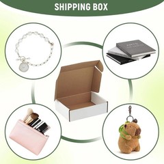 50 Pack 7″X5″X2″ Inch Small Shipping Boxes White Corrugated Cardboard Box for Sm