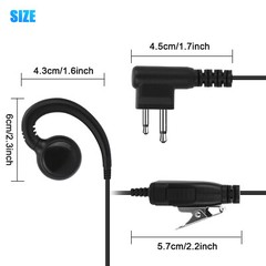 PTT Mic Swivel Earpiece for Motorola Radio Walkie Talkies CP200 CLS1410 CLS1110
