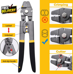 328Ft Wire Rope Crimping Tool Kit, Stainless Steel Wire Rope Cable with Alumi…