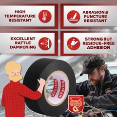 XFasten Wire Harness Tape, 3/4-Inch x 50-Foot, High Temp Wiring Loom Harness,