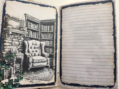 Junk Journal Booklet Blank “BOOK CLUB” Library Books HANDMADE Lg 8.5″x5.5″ 40pgs