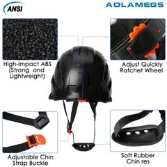 Construction Safety Helmet With Visor Built In Goggle ABS Hard Hat Work Cap ANSI