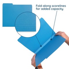 Blue Summit Supplies File Folders – Letter Size, 1/3