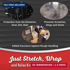 12 Pack Industrial Strength Mini Hand Stretch Wrap 5″ 1000 Ft Roll 80 Gauge Thic