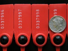 SECURITY SEALS 6” RAT-TAIL (PULL-TIGHT) HIGHER-SECURITY, 50 SEALS, COLOR CHOICE