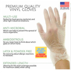 Vinyl Synthetic Exam Gloves Box of 1000 Basic VGBF 3003 Medium Large M L XL PPE
