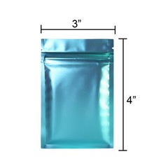 Blue Various Sizes Foil Zip Pouch Light Block Moisture Proof Reusable Bags