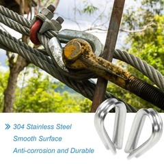 50 Pcs 5/32″ Wire Rope Thimbles M4 Cable Thimbles 304 Stainless Steel Thimble…
