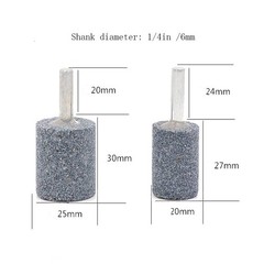 71878 80 Grit 3 Shapes Head Mounted Stone Point Grinding Wheels Bit Set 1/4″