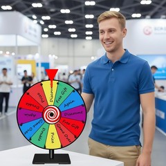 12inch Spinning Prize Wheel 12 Slots Tabletop Spinner Game With Base Standing