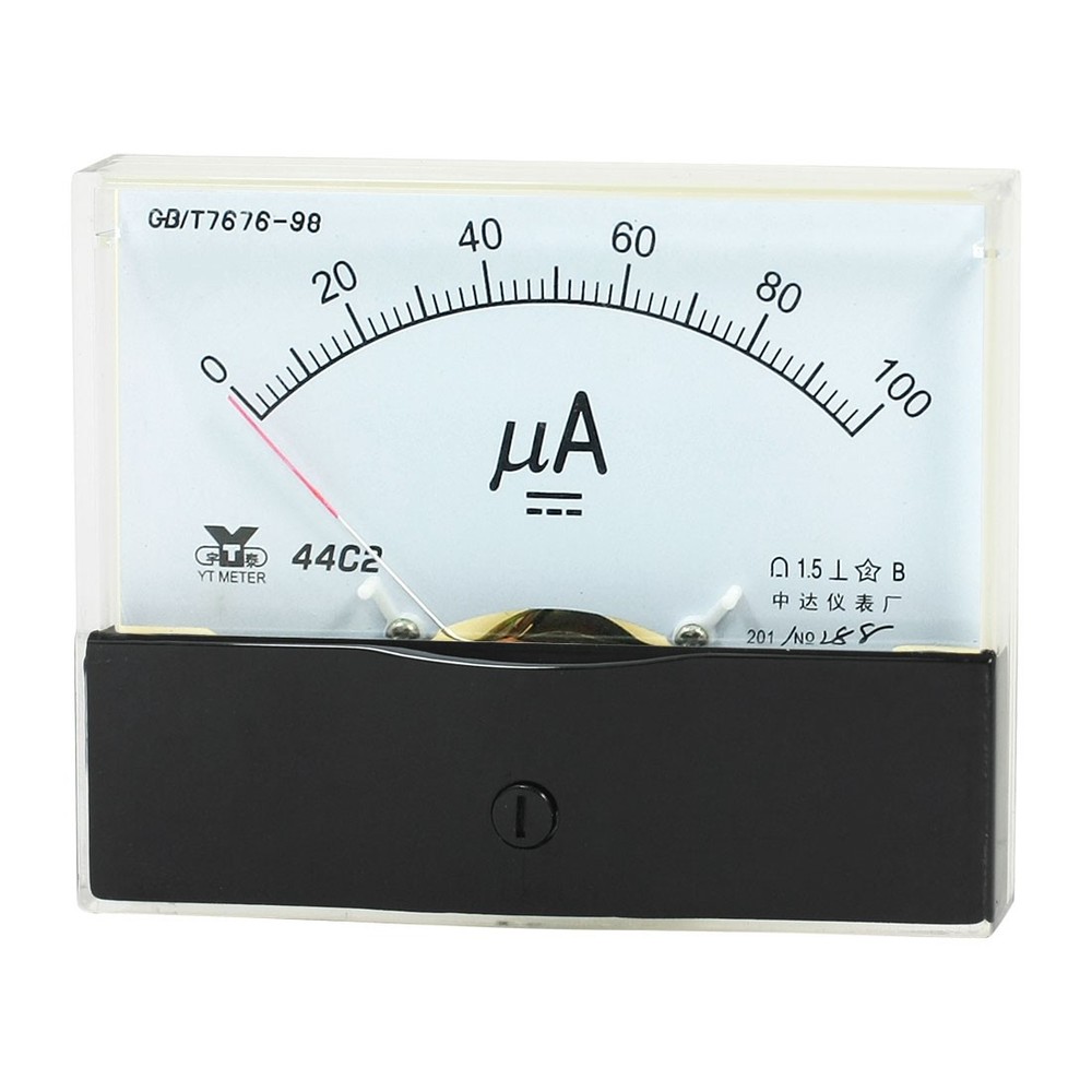 Measurement Tool Analog Panel Ammeter Gauge DC 0 – 100uA Measuring Range