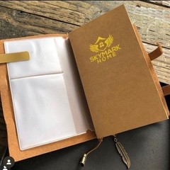 100% Genuine Leather Notebook Journal Gift Set Fountain Pen Brown 5x7in Gift Box