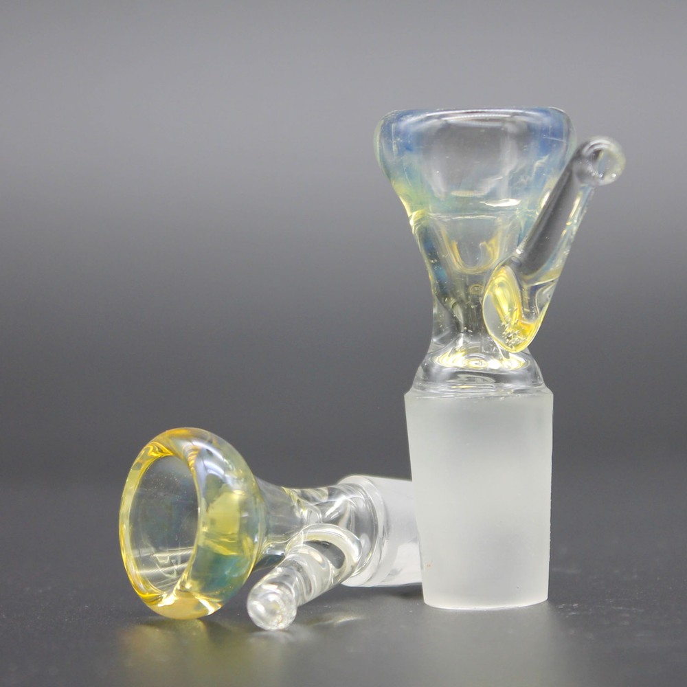 Lab Glass Slide Silver Fume Funnel Bowl 14 18mm Fitting Tobacco Hookah Bong