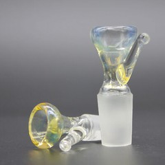 Lab Glass Slide Silver Fume Funnel Bowl 14 18mm Fitting Tobacco Hookah Bong