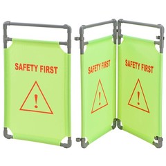 Global Industrial “Safety First” Folding Fabric Barrier Lime Green English