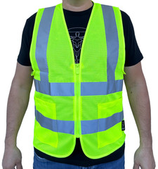 Crew All Mesh Yellow High Visibility Safety Vest With 2 Pockets