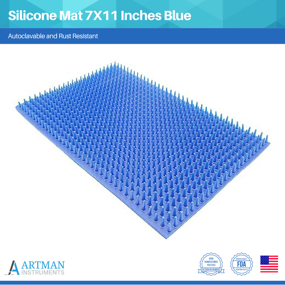 Silicone Mat 7X11 Inches Blue for Autoclave Sterilization Cassette Tray ARTMAN