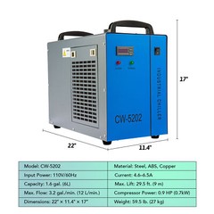 OMTech CW5202 Water Chiller for CO2 Laser Tube Cutter Engraver 2 Pack Coolant