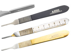 B.P Scalpel Handle #3 with Inches Scale Set of 3 ARTMAN