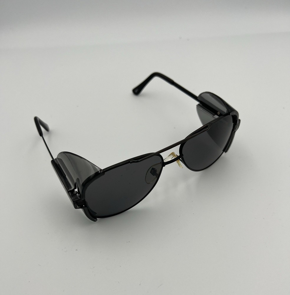 Crews Engineer Z87 Safety Glasses Black Frame MCR 58mm Grey Aviator Style NEW