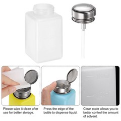 3pcs Solvent Alcohol Dispensers 180ml Push Down Liquid Dispenser Pump White