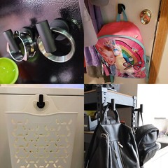4PC Magnetic Coats Hanger Metal Utility Organizer Storage Hooks Hallway Door