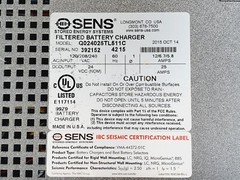 SENS Q024025TL511C Filtered Battery Charger, 1 PH, Output: 24 VDC, 25 Amps # NEW