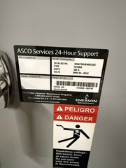 Asco Automatic Transfer Switch, 400A, 208V 50- 60 Hz, 3 Pole, K03ATSB30400GOC