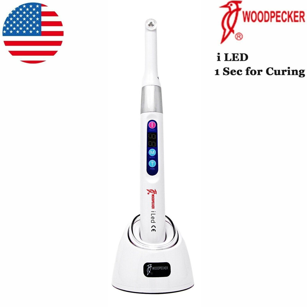 100% Woodpecker Dental iLED Curing Light Lamp Wireless 1 Second Curing 2500mw/c㎡