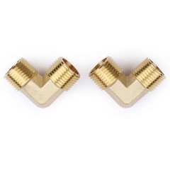U.S. Solid 90 Degree Elbow Brass Fitting NPT 1/2″ Male x 1/2″ Male, 2pcs
