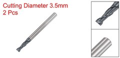 3.5mm Dia 4mm Shank HRC45 Carbide AlTiN Coated 2 Flute Square Nose End Mill 2pcs