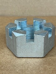 (1) 1 1/2″-12 Slotted Hex Nut Zinc Castle Cotter Pin Locking 1.50-12 Fine Thread