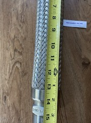 METAL Flexible HOSE 14″ (18″ over-all length) MB-304, 1-1/2″ Male threaded Hex