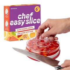 IMPRESA Easy Slice 6-in-1 Food Prep Tool – Rapid Grape & Tomato 6 IN, White