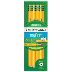 Ticonderoga My First Wood-Cased Pencils, 1 Count (Pack of 12), Yellow