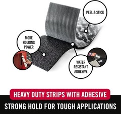 VELCRO VEL-30703-USA Heavy Duty 4×2″ Strips, Industrial Strength Black Tape, 8 S