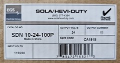 NEW in Box SolaHD SOLA/Hevi-Duty SDN 10-24-100P Power Supply 24VDC 10A