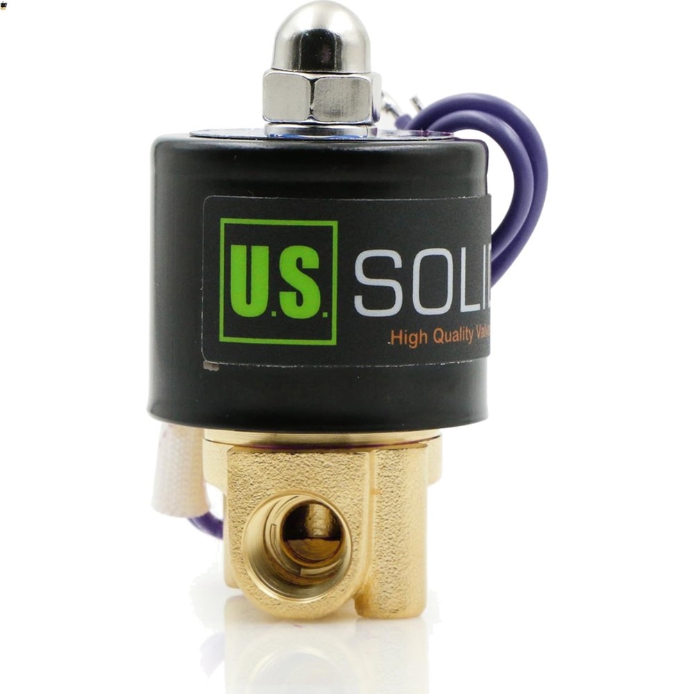 1/4″ Brass Electric Solenoid Valve – 12V DC, VITON Gasket, Direct Acting, Nor…