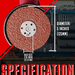 71878 Aluminum Oxide Resin Fiber Sanding Discs 5” x 7/8”, 36 Grit, 25 Pack
