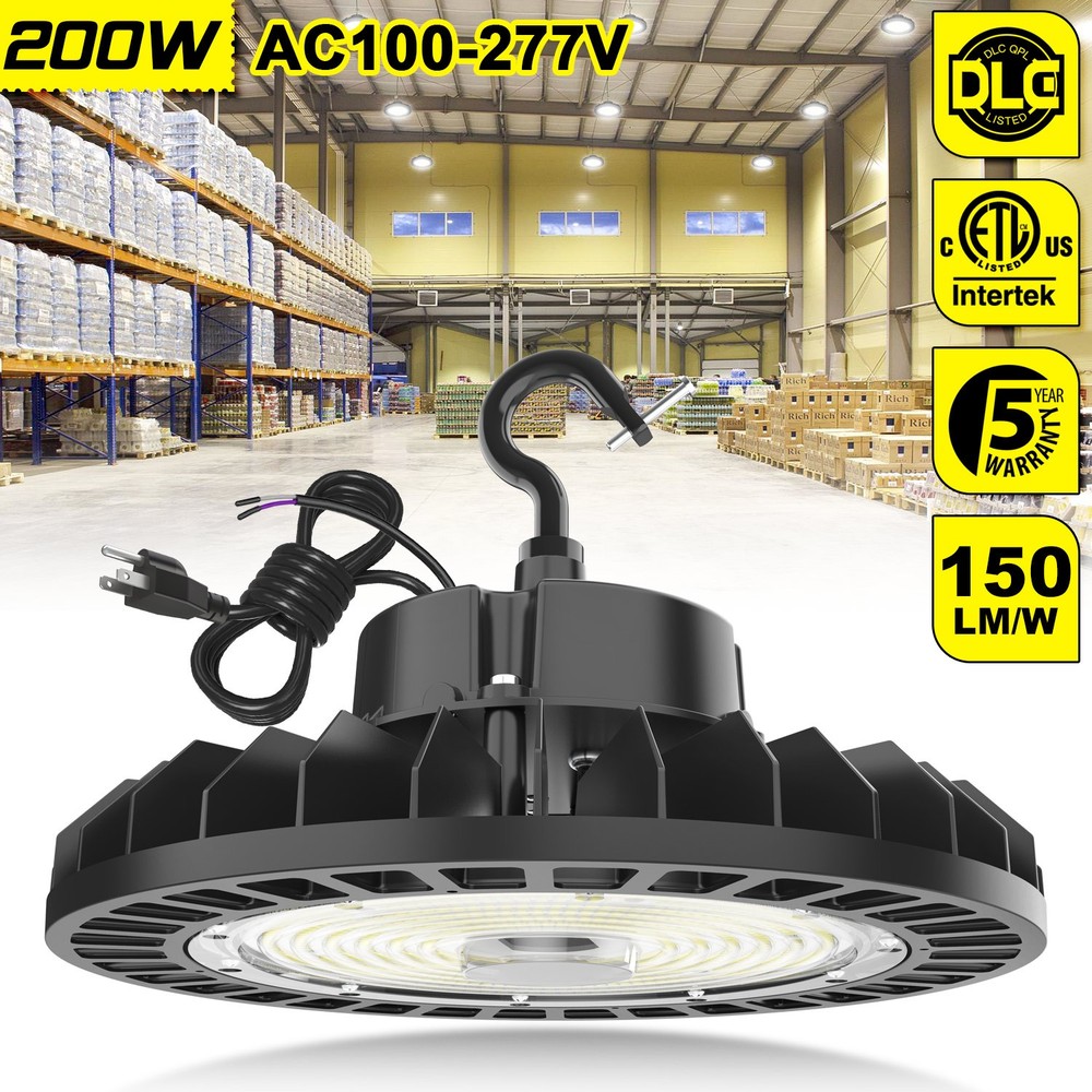 200W UFO Led High Bay Light Dimmable Commercial Warehouse Shop Fixture 30,000Lm