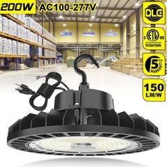 200W UFO Led High Bay Light Dimmable Commercial Warehouse Shop Fixture 30,000Lm
