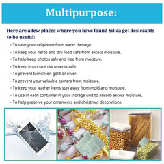 Desiccant Packs 100 Packets 2 Gram Premium Silica Gel Moisture Absorber for Stor